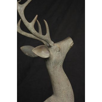 銅製 女鹿 牡鹿置物　M145 