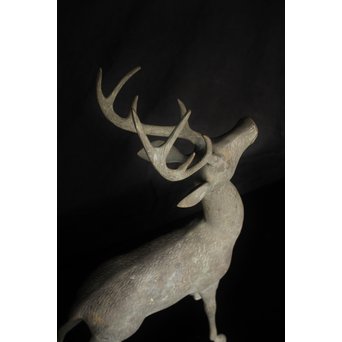 銅製 女鹿 牡鹿置物　M145 