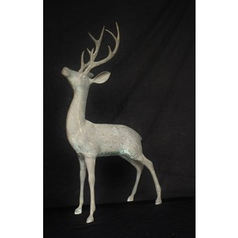 銅製 女鹿 牡鹿置物　M145 