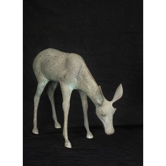 銅製 女鹿 牡鹿置物　M145 
