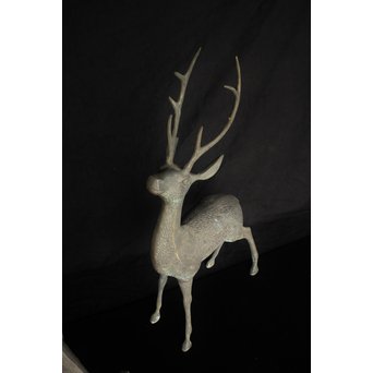 銅製 女鹿 牡鹿置物　M145 