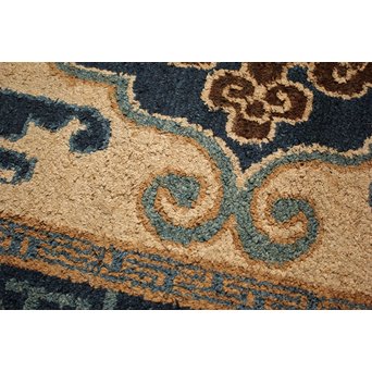 蟹牡丹文段通 古緞通　U098 