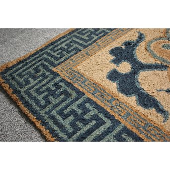 蟹牡丹文段通 古緞通　U098 