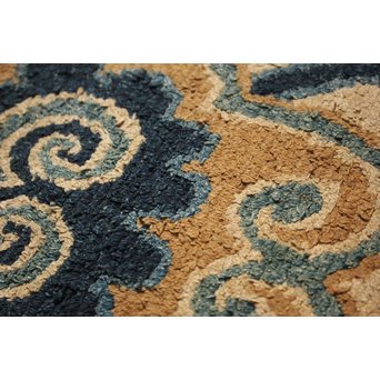 蟹牡丹文段通 古緞通　U098 