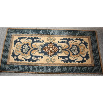 蟹牡丹文段通 古緞通　U098 