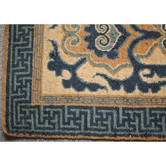 蟹牡丹文段通 古緞通　U098 