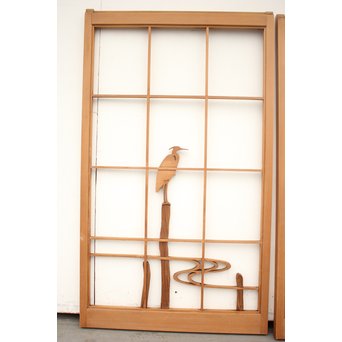 水辺の鷺 書院 2枚1組　R2477 