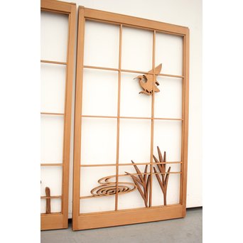 水辺の鷺 書院 2枚1組　R2477 