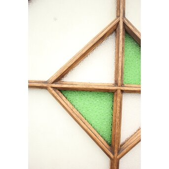 アールデコ緑色ガラス窓　GD1238 