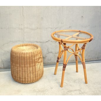 YMK 山川ラタン ティーテーブル　T425 他の家具と合わせて