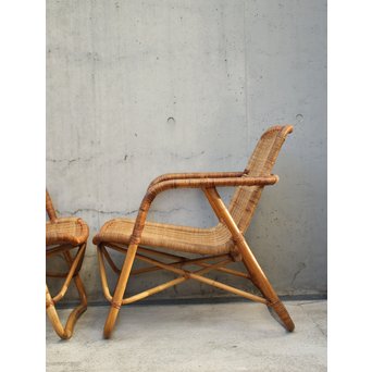 YMK 山川ラタン レストチェアー 2脚1組　T427 