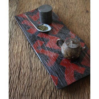 漆作家 へぎ板 煎茶盆　Q071