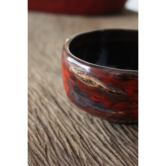 山元精巧堂 清峯作 乾漆輪島塗茶碗　Q072 