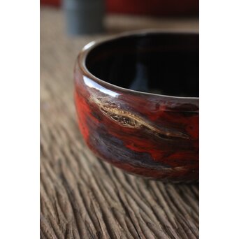 山元精巧堂 清峯作 乾漆輪島塗茶碗　Q072 
