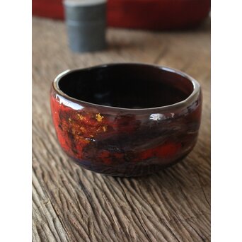 山元精巧堂 清峯作 乾漆輪島塗茶碗　Q072 