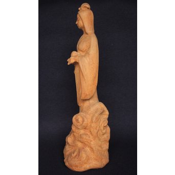 幻の彫刻家 上田直次《木彫辨財天/弁財天》 X133 