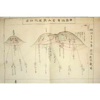 乃木希典 日露戦争 作戦詳細 絹本まくり　Z177 