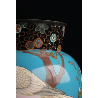 明治七宝 花鳥 花瓶　Y017　 