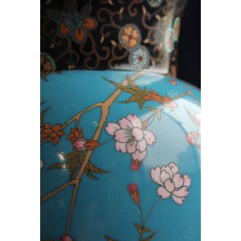 明治七宝 花鳥 花瓶　Y017　 