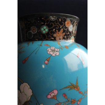 明治七宝 花鳥 花瓶　Y017　 