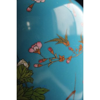 明治七宝 花鳥 花瓶　Y017　 