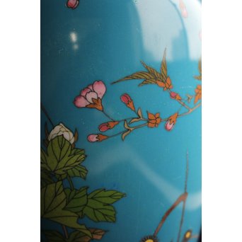 明治七宝 花鳥 花瓶　Y017　 