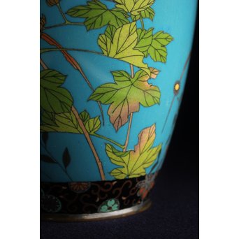 明治七宝 花鳥 花瓶　Y017　 