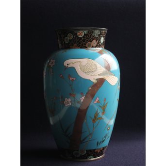 明治七宝 花鳥 花瓶　Y017　 