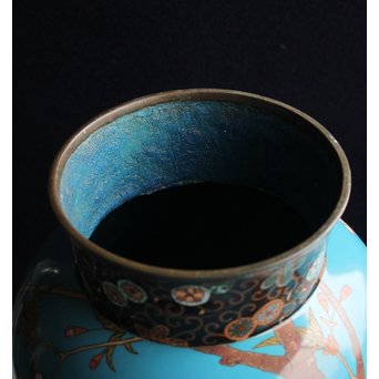 明治七宝 花鳥 花瓶　Y017　 