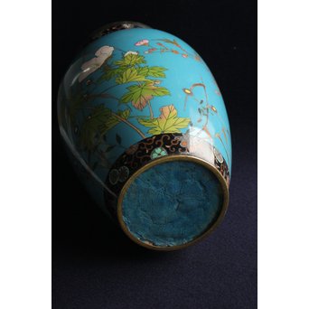 明治七宝 花鳥 花瓶　Y017　 