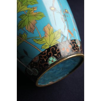 明治七宝 花鳥 花瓶　Y017　 