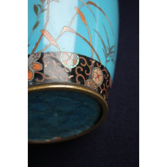 明治七宝 花鳥 花瓶　Y017　 