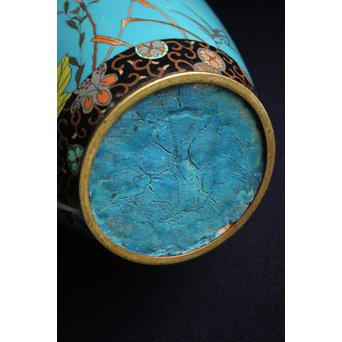 明治七宝 花鳥 花瓶　Y017　 