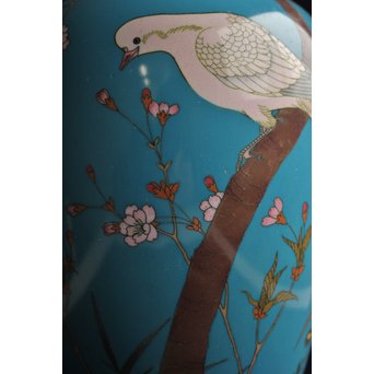 明治七宝 花鳥 花瓶　Y017　 