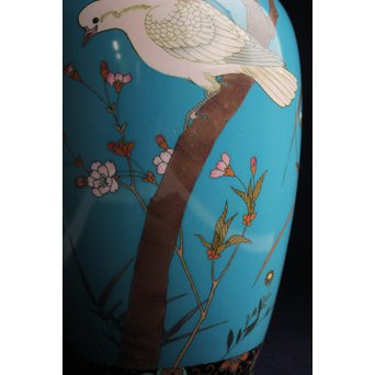 明治七宝 花鳥 花瓶　Y017　 