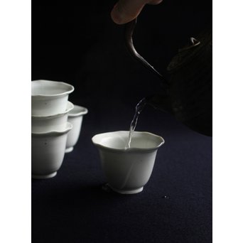 古伊万里 輪花 柿右衛門白磁向付 5脚1組　P152 