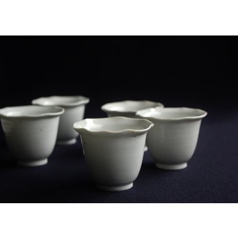 古伊万里 輪花 柿右衛門白磁向付 5脚1組　P152 