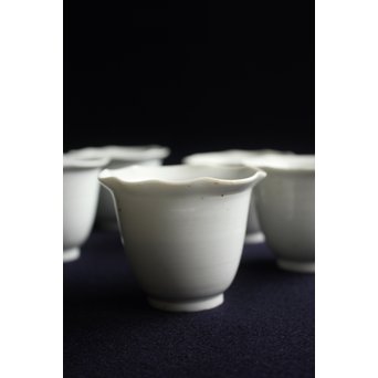 古伊万里 輪花 柿右衛門白磁向付 5脚1組　P152 