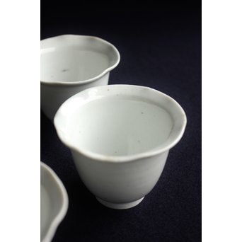 古伊万里 輪花 柿右衛門白磁向付 5脚1組　P152 