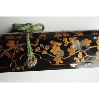 花鳥蒔絵 時代短冊箱　Q073 