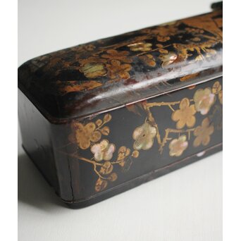 花鳥蒔絵 時代短冊箱　Q073 
