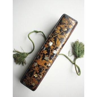 花鳥蒔絵 時代短冊箱　Q073 