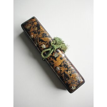 花鳥蒔絵 時代短冊箱　Q073 