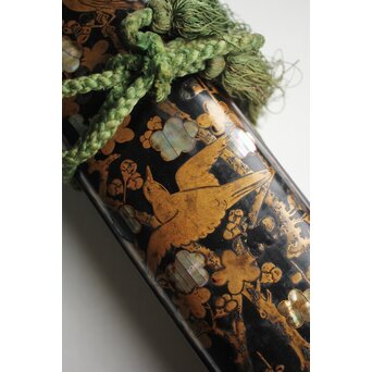 花鳥蒔絵 時代短冊箱　Q073 