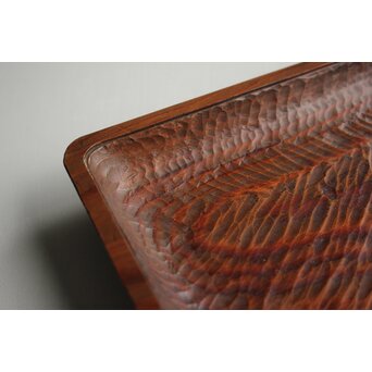 ヤニ松 老松 肥松 刳貫煎茶盆　X143 