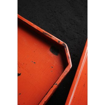 根来塗 隅切膳 5客1組　Q074 