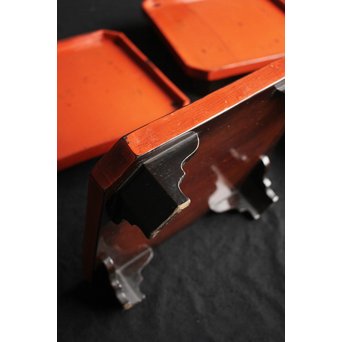 根来塗 隅切膳 5客1組　Q074 