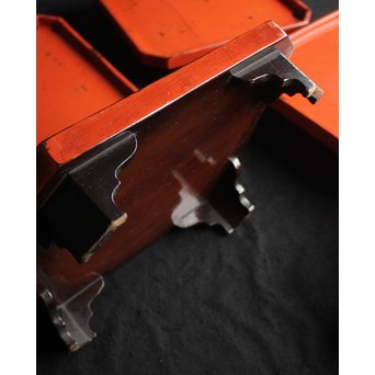 根来塗 隅切膳 5客1組　Q074 