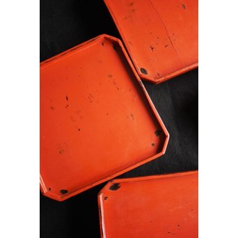 根来塗 隅切膳 5客1組　Q074 