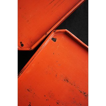 根来塗 隅切膳 5客1組　Q074 